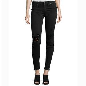 Hudson Nico distressed black skinny jeans